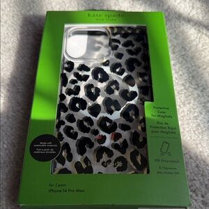 Kate Spade Black and Gold Leopard iPhone 14 Pro Max Case
